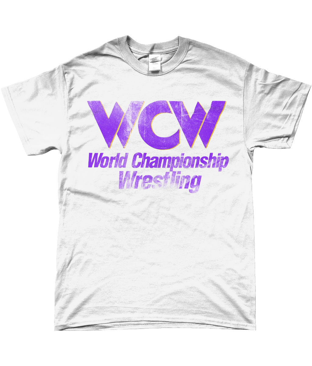 1990s wcw logo t-shirt wwf nwa wrestling