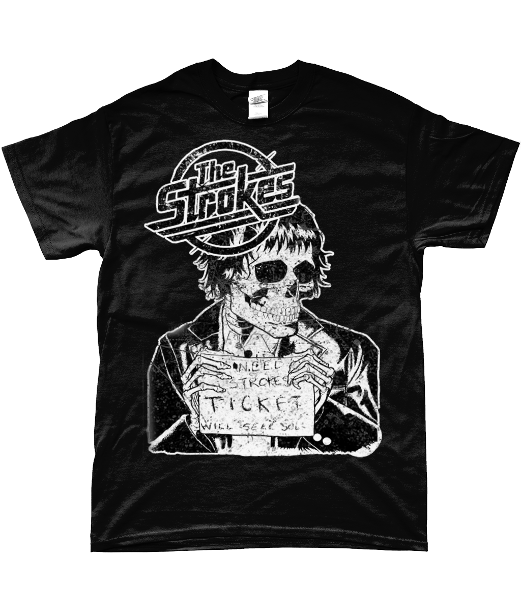 the strokes skull tickets t-shirt