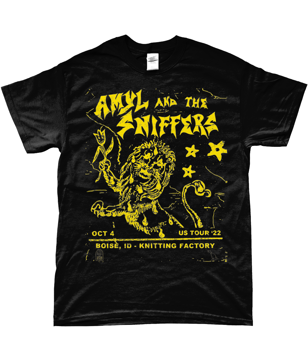 amyl and the sniffers live at the nitting factory t-shirt