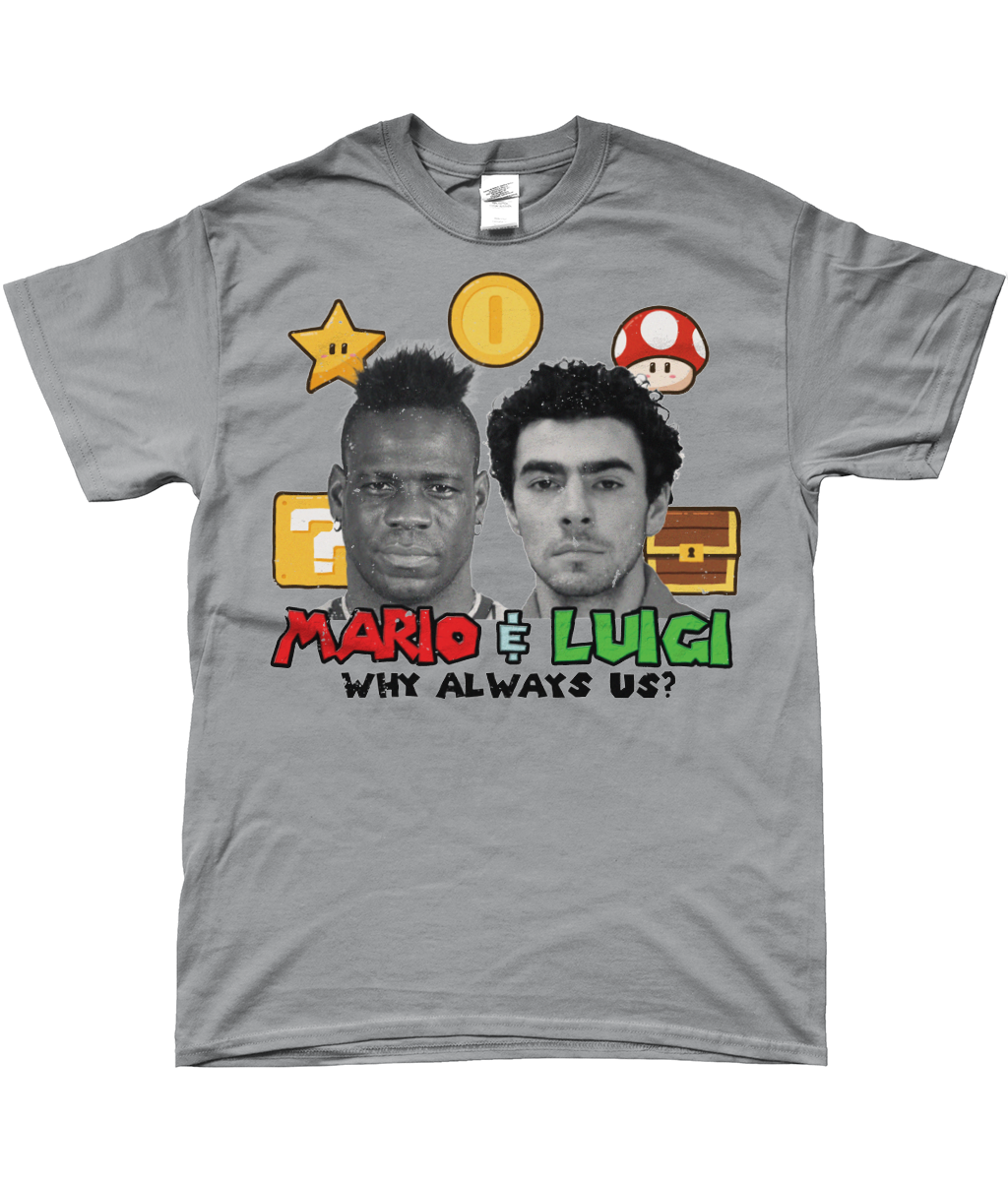 mario and luigi- why always us? t-shirt