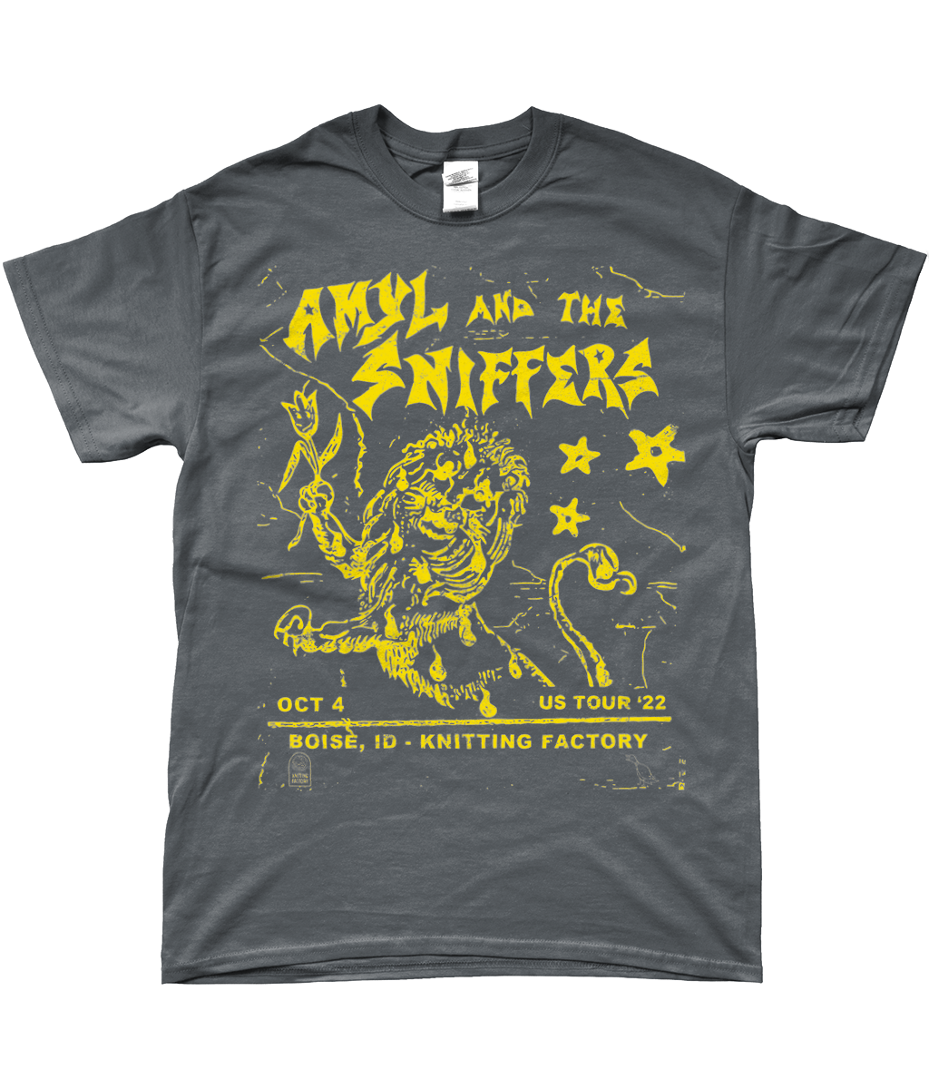 amyl and the sniffers live at the nitting factory t-shirt