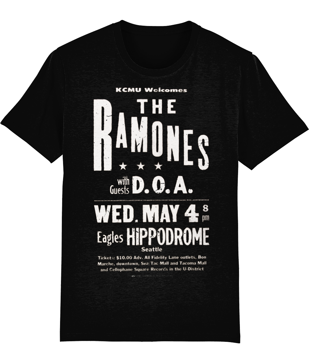 ramones seattle white organic premium soft feel t-shirt