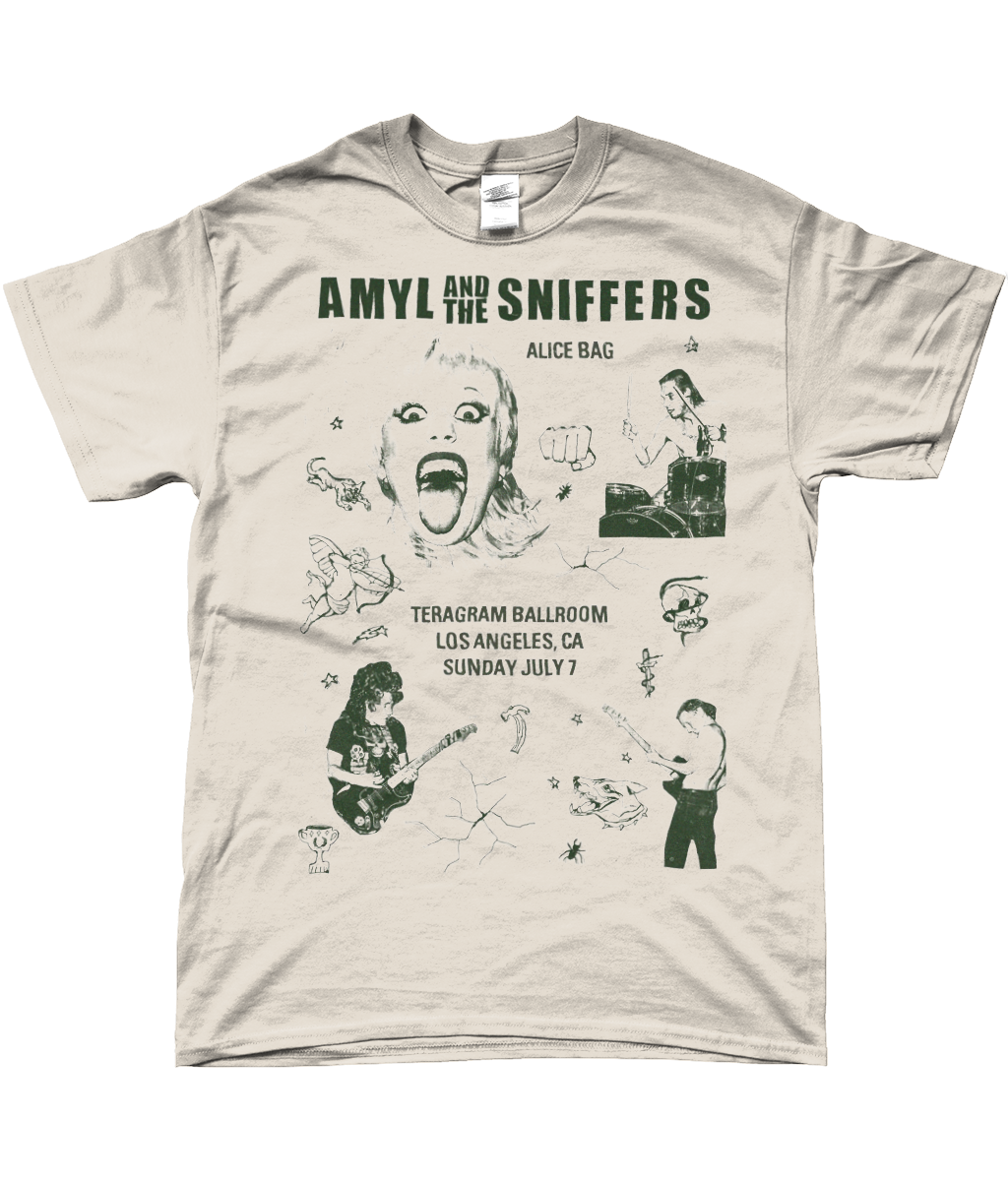 amyl and the sniffers live in la t-shirt