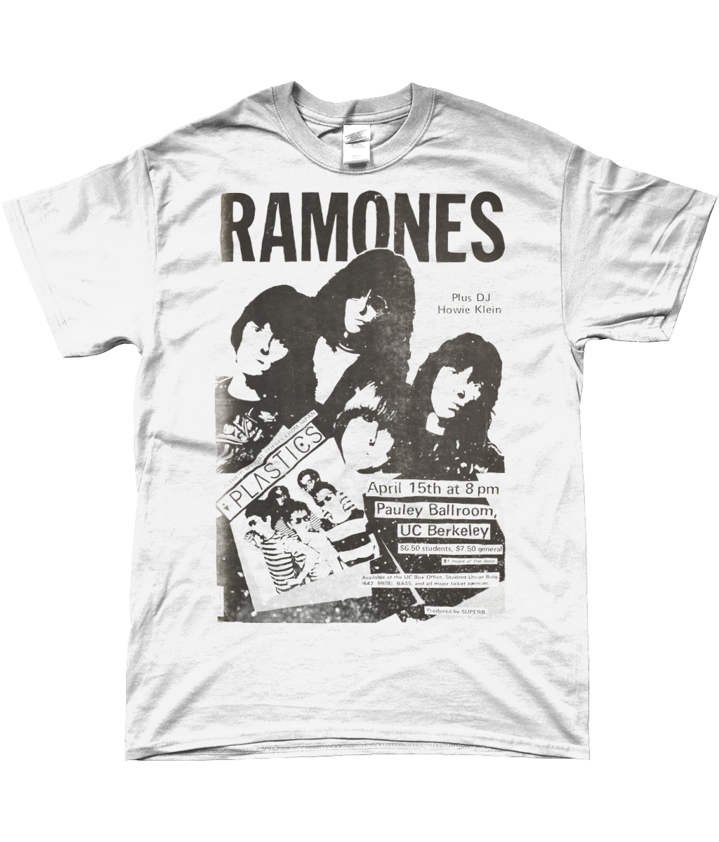 ramones live at pauley ballroom UC berkley t-shirt