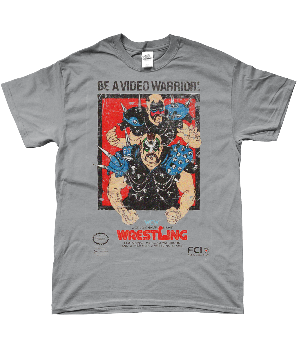 wcw wwf legion of doom road warriors NES game advert t-shirt