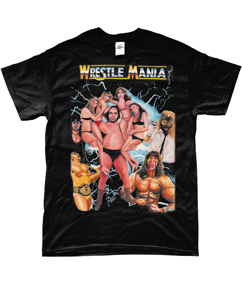 WWF wrestlemania Ghana poster art t-shirt