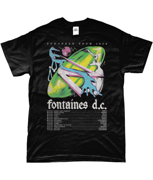 fontaines dc european tour t-shirt 2024