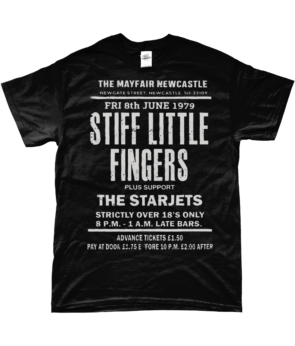 stiff little fingers live in newcastle 1979 t-shirt
