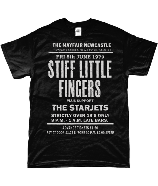 stiff little fingers live in newcastle 1979 t-shirt