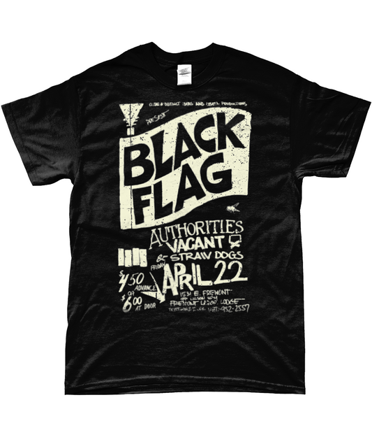 black flag live april 22 black flyer t-shirt