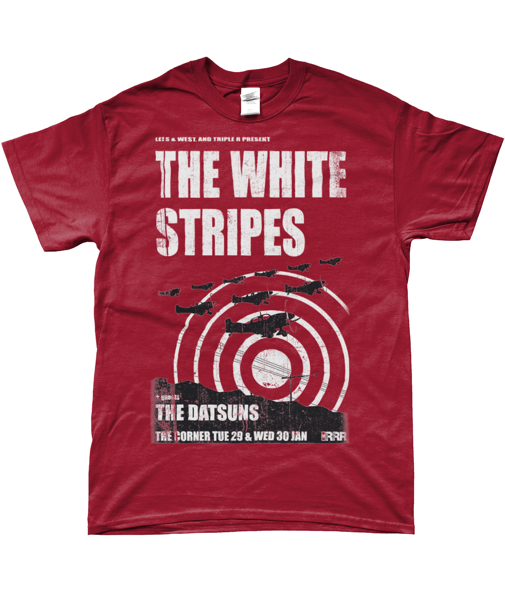 white stripes with the datsuns live t-shirt